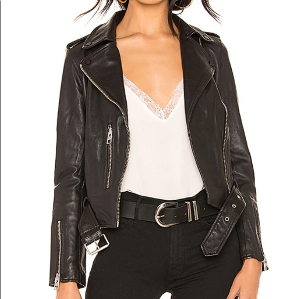 All Saints Leather Balfern Biker Jacket